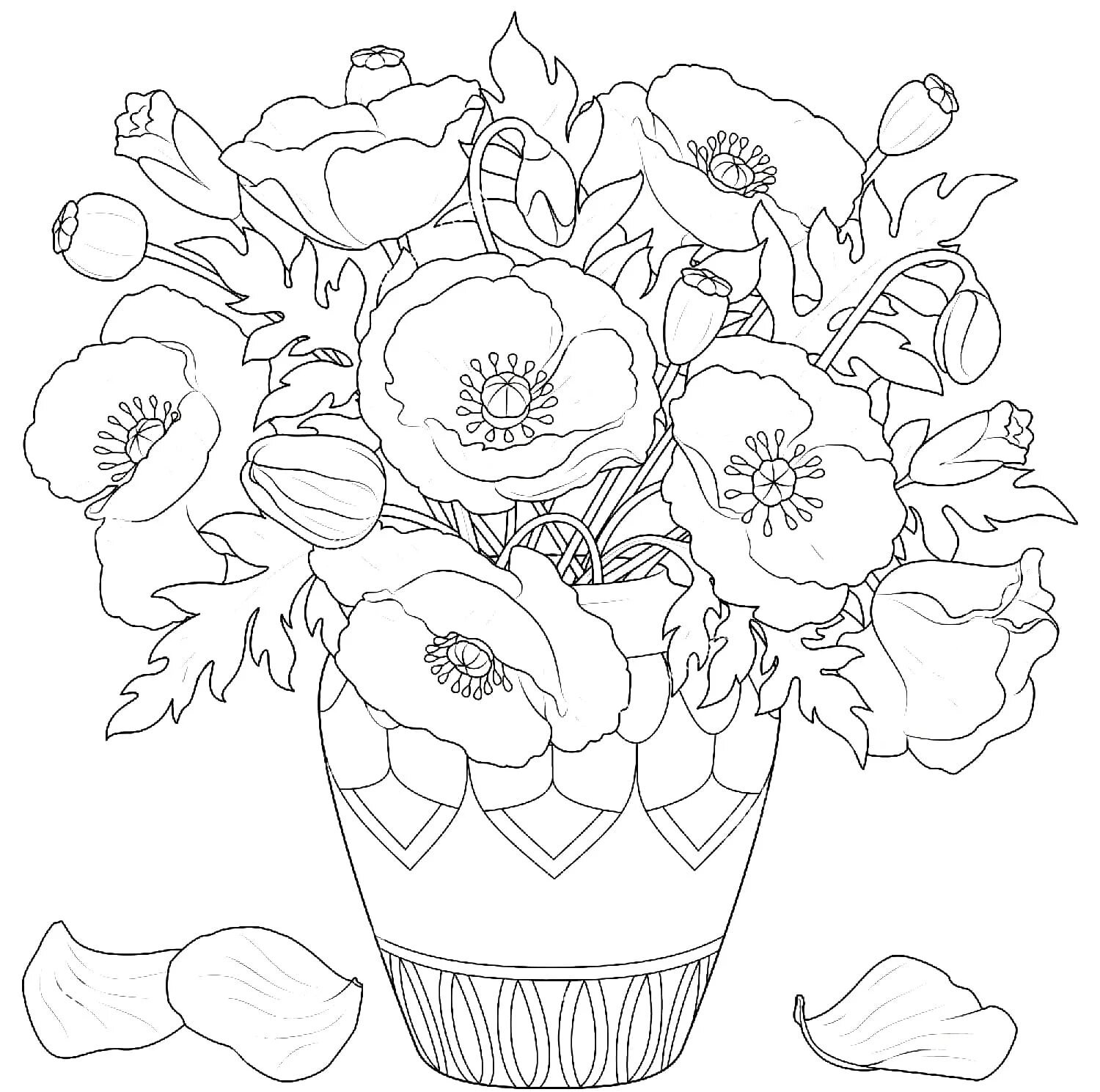 Букет цветов в вазе рисунок карандашом (46 фото) » Рисунки для срисовки и не только