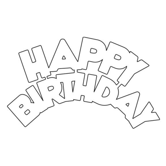 Happy Birthday трафарет