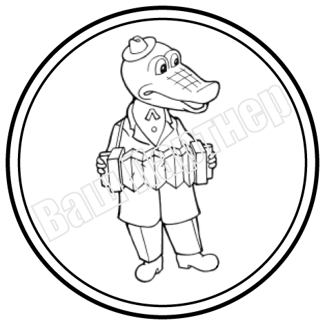 Крокодил Гена с гармошкой раскраска
