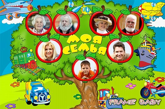 Генеалогическое Древо семьи два ребенка