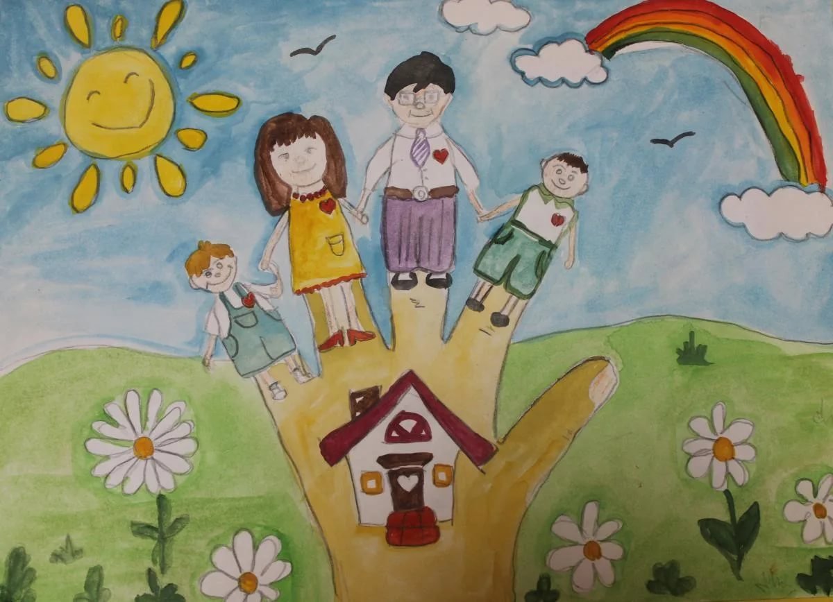 Рисунок на тему моя семья в детский сад (70 фото) » Рисунки для срисовки и не только