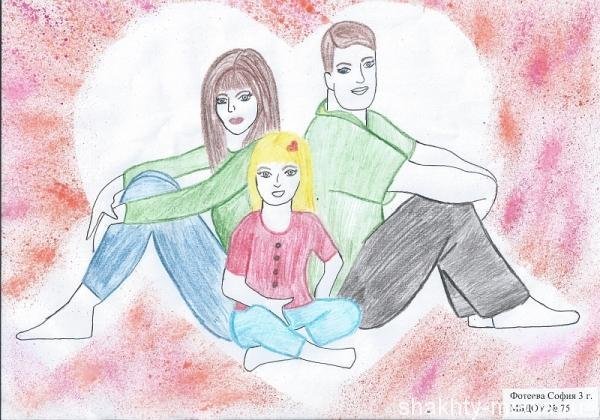 Рисунок семьи для срисовки
