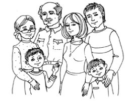 Рисунок моя семья мама папа брат и я