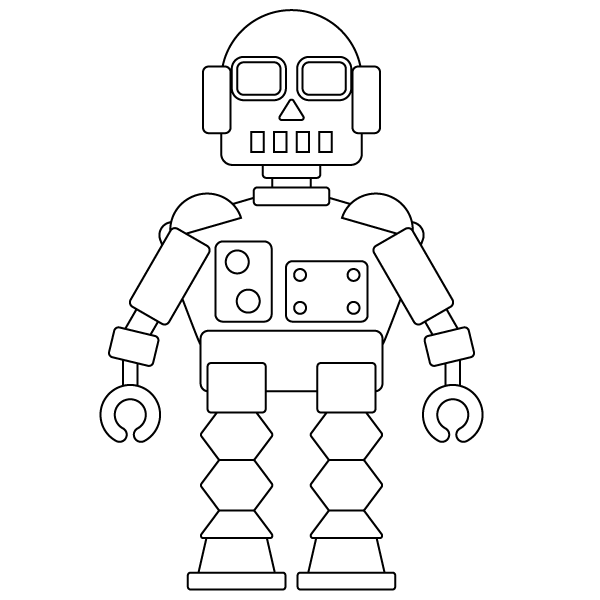 Схема рисования робота для детей