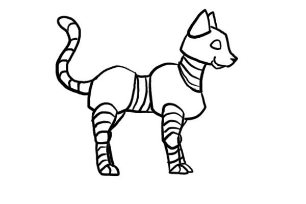 Раскраска робот котенок