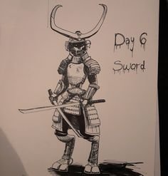 Нарисовать робота самурая