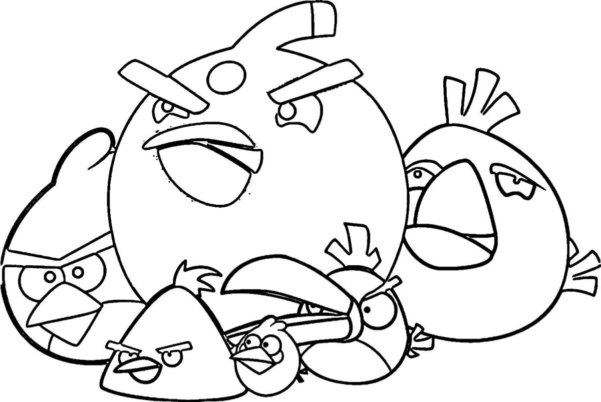 Распечатать раскраски Angry Birds Space