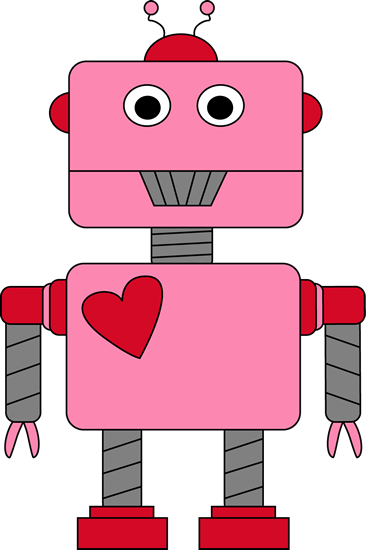 Робот на розовом фоне