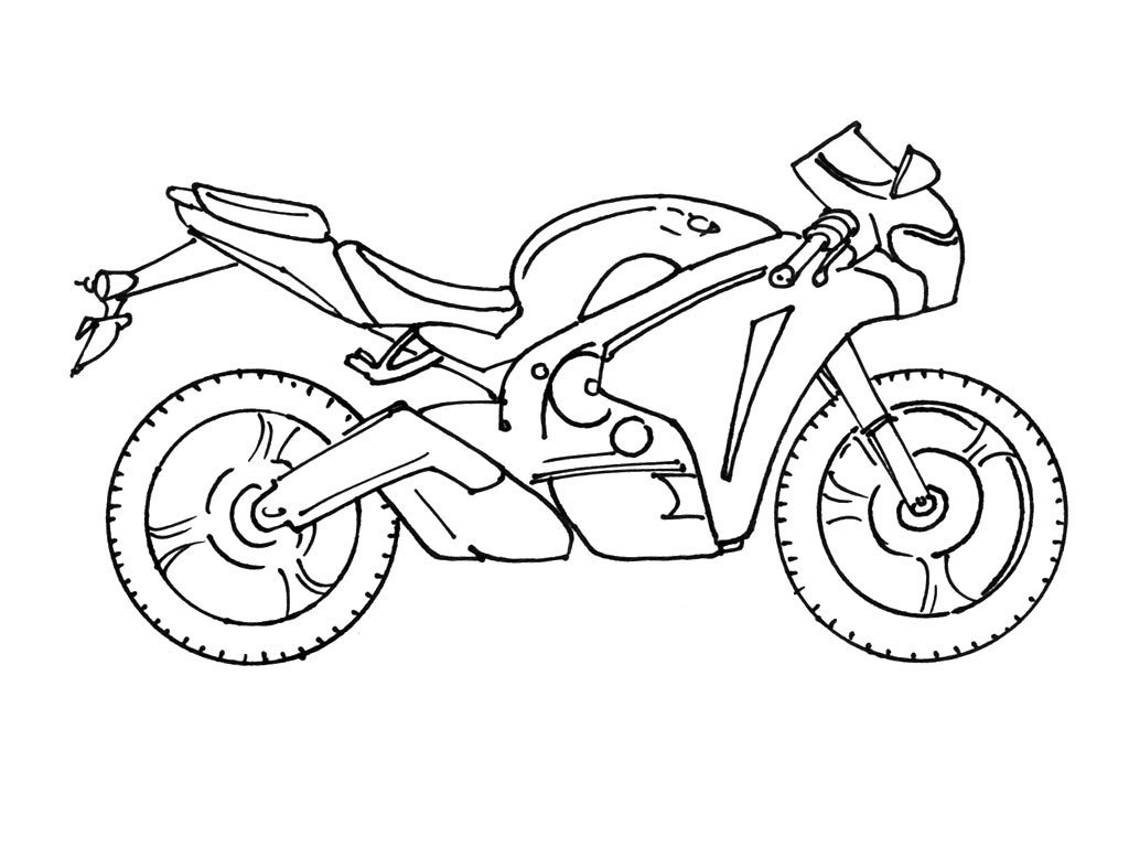 Раскраски мотоцикл для 7 лет (52 фото) » рисунки для срисовки на steklorez69.ru