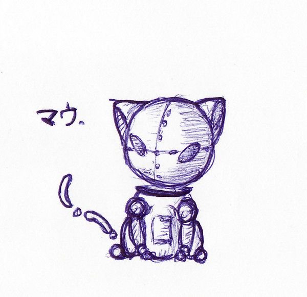 Робот кошка рисунок