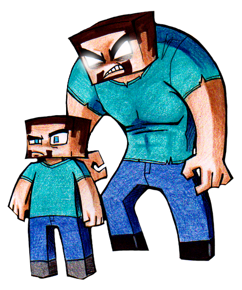 Steve and Herobrine