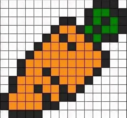Рисунки по клеточкам оранжевые