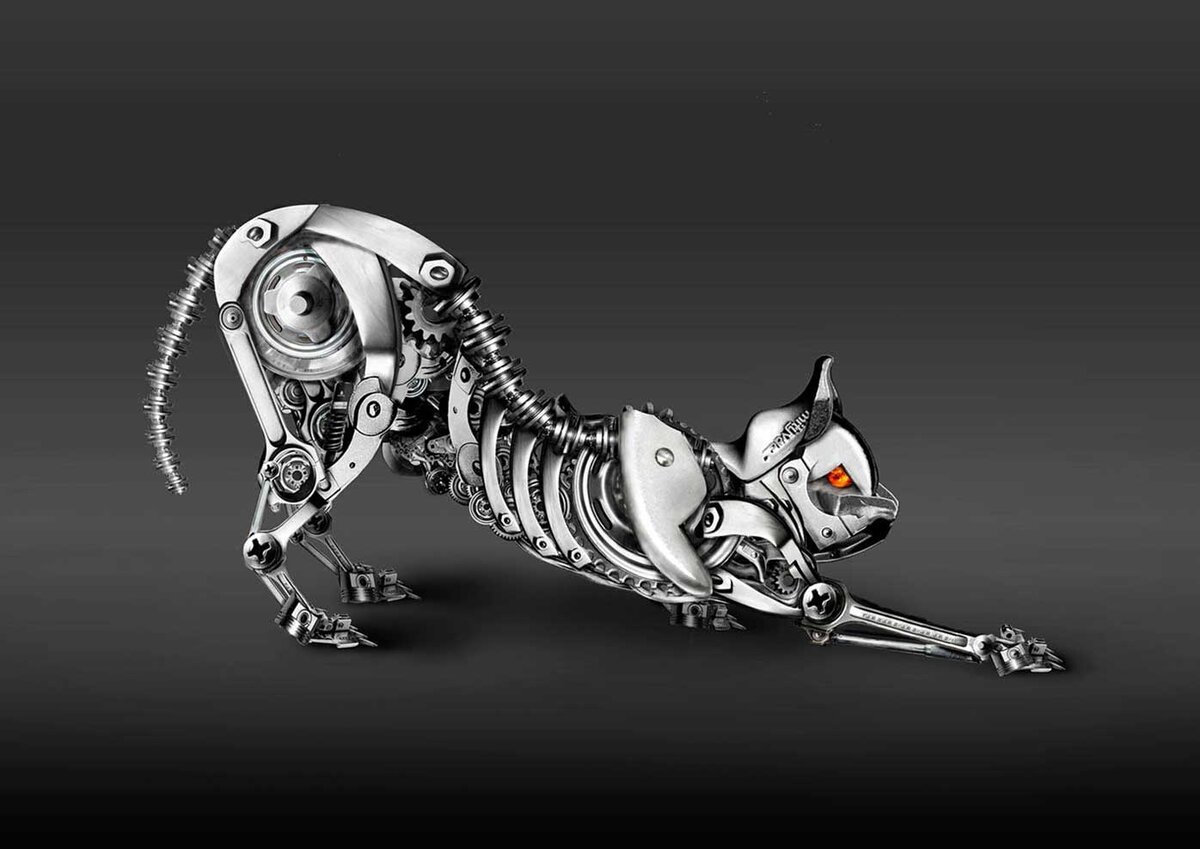 Скелет механизма. Которобот NECORO. Робот скелет стимпанк. Роботы животные. Механический кот.