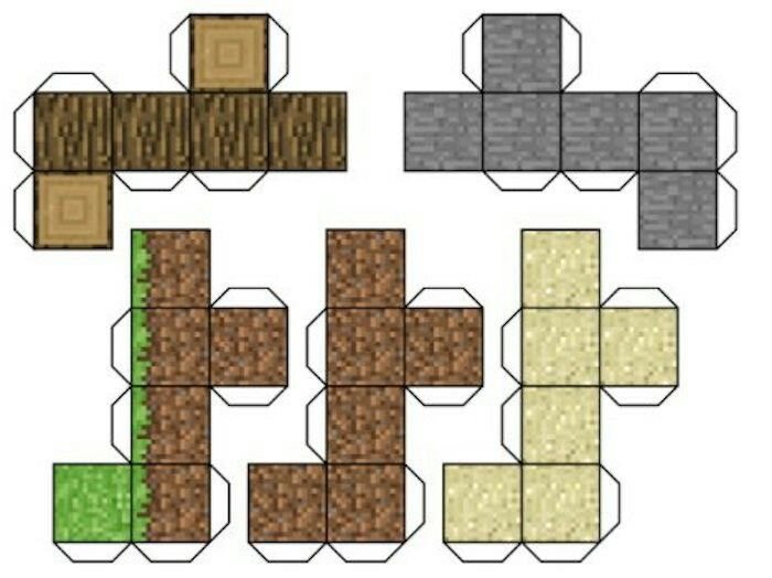 Minecraft из бумаги: Блоки | Поделки, Поделки minecraft, Оригами
