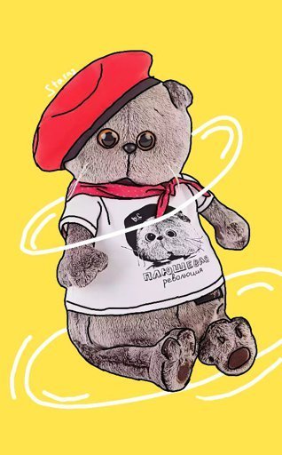 Кот Басик нарисованный