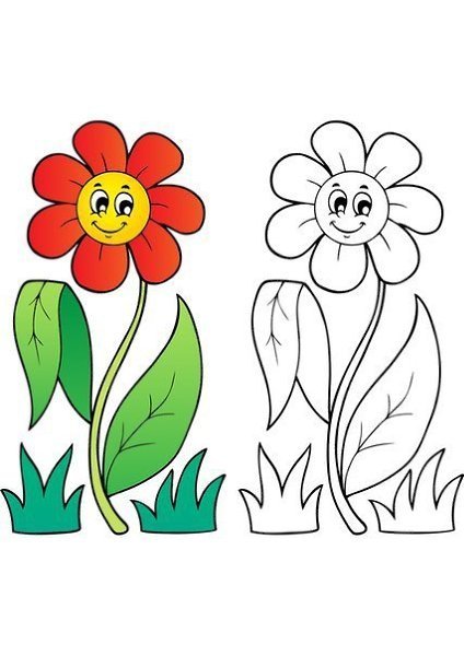 Раскраски для малышей цветные цветочек