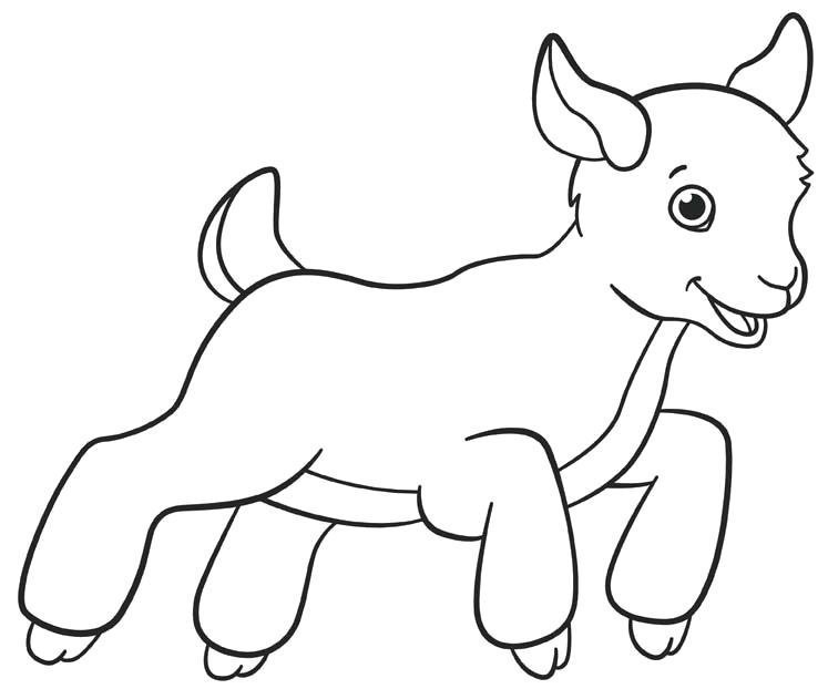 Раскраска Коза и козленок, скачать и распечатать раскраску раздела Животные и их детеныши