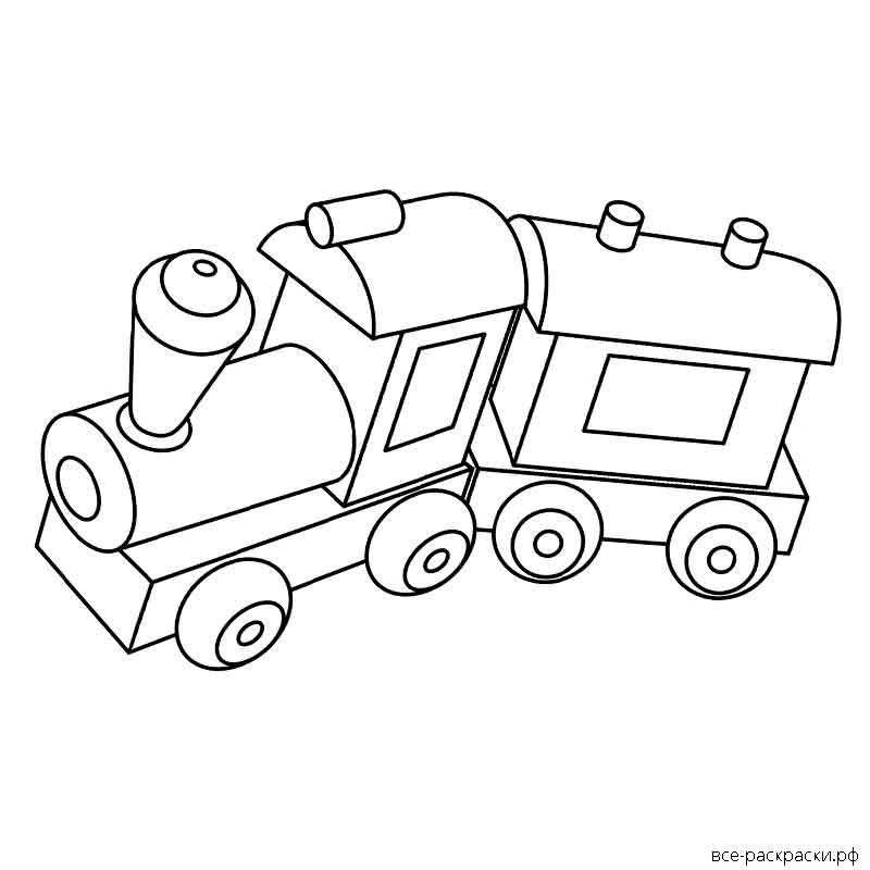 Рисунок паровоза с вагонами
