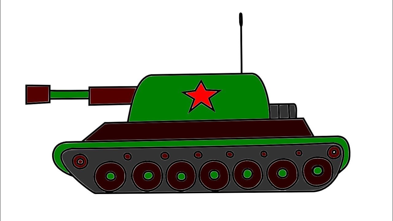 Рисунок танка для детей простой - 82 фото