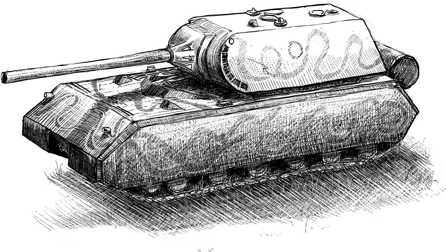 Как нарисовать танк поэтапно карандашами