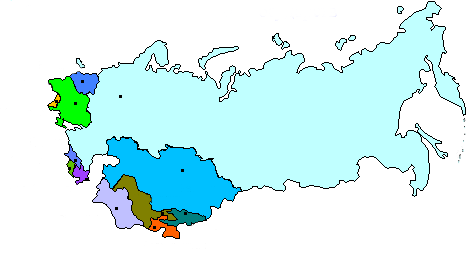 Карта стран СНГ белая