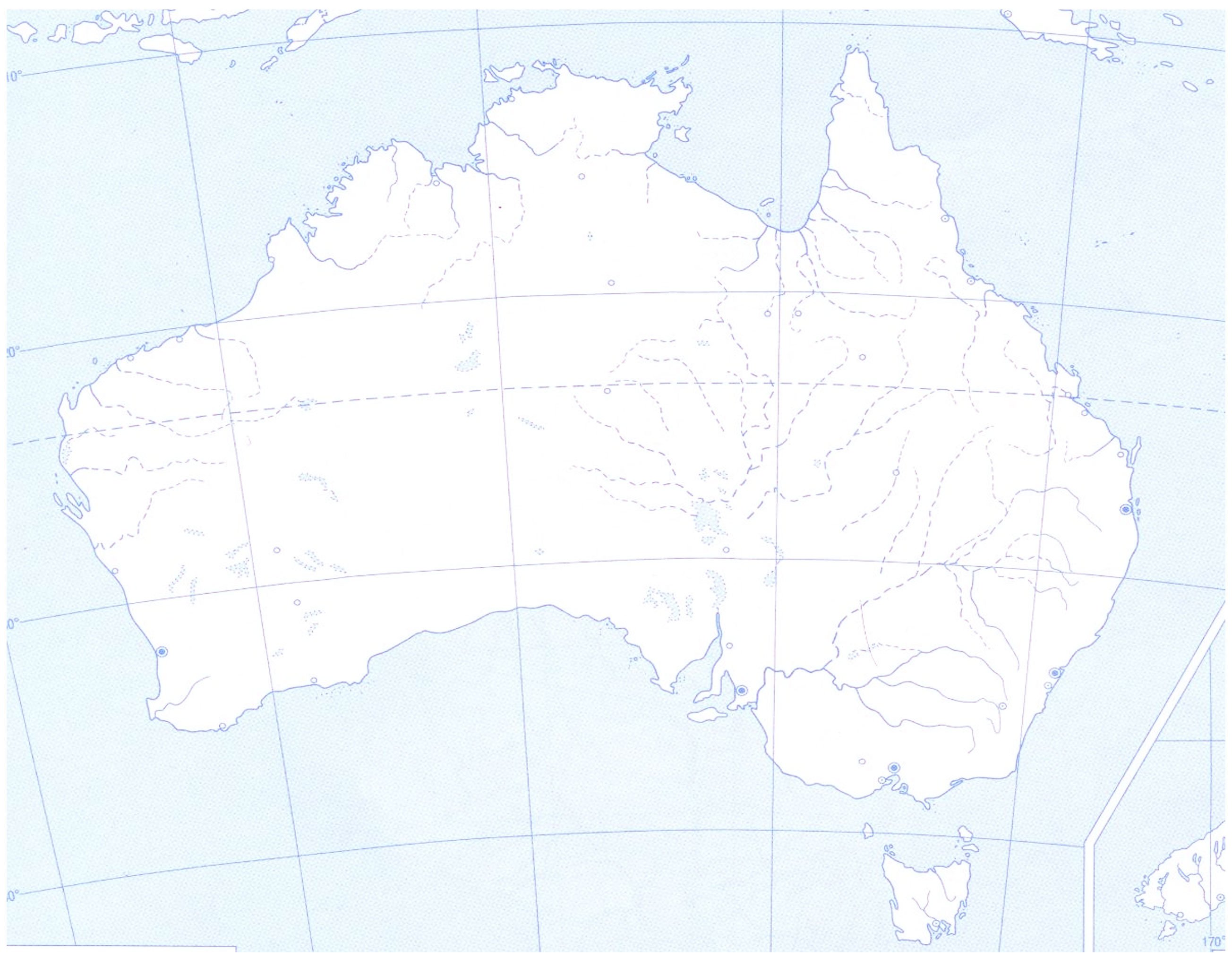 Австралия контурная карта готовая