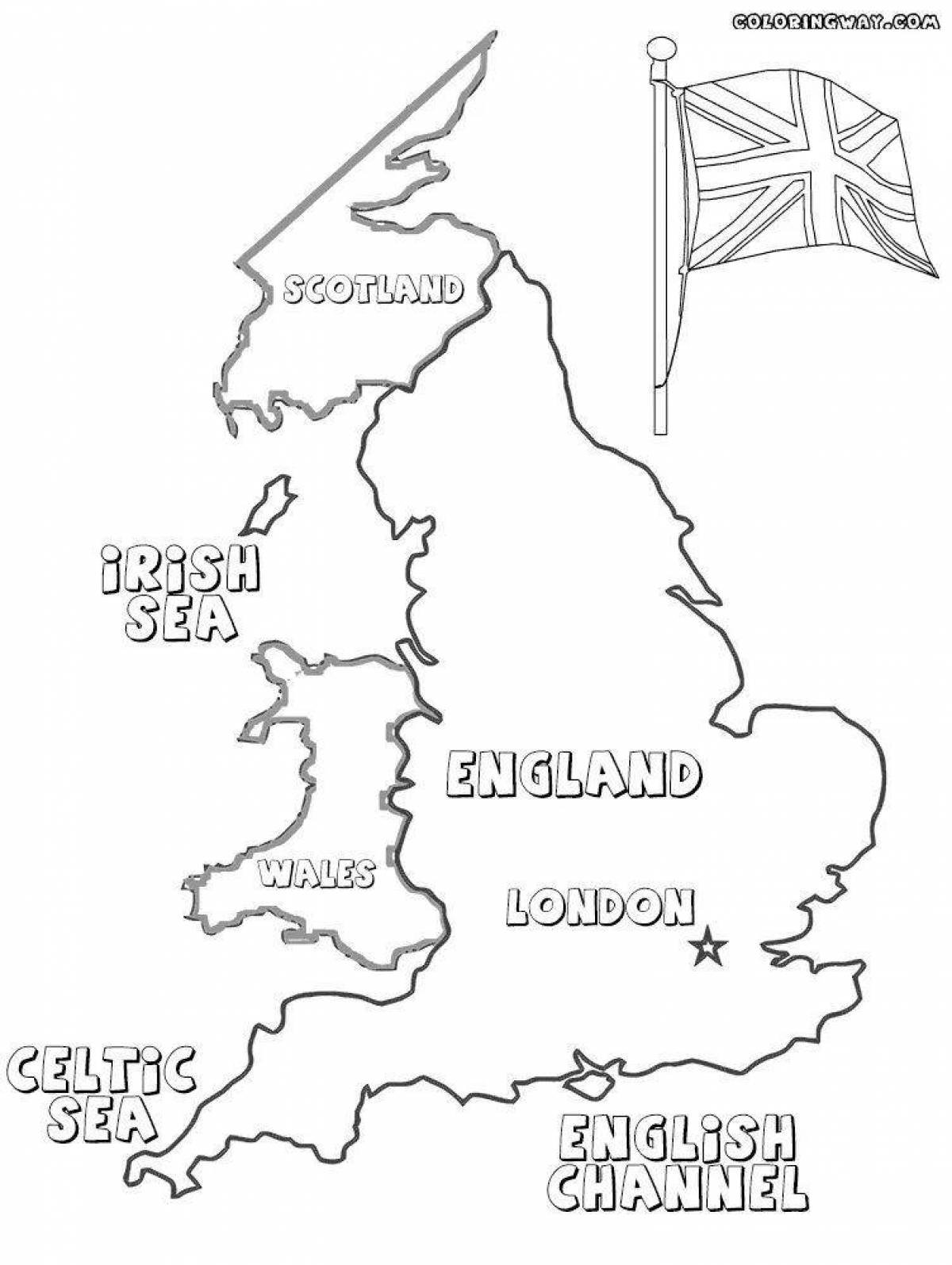 Раскраска флаг Великобритании