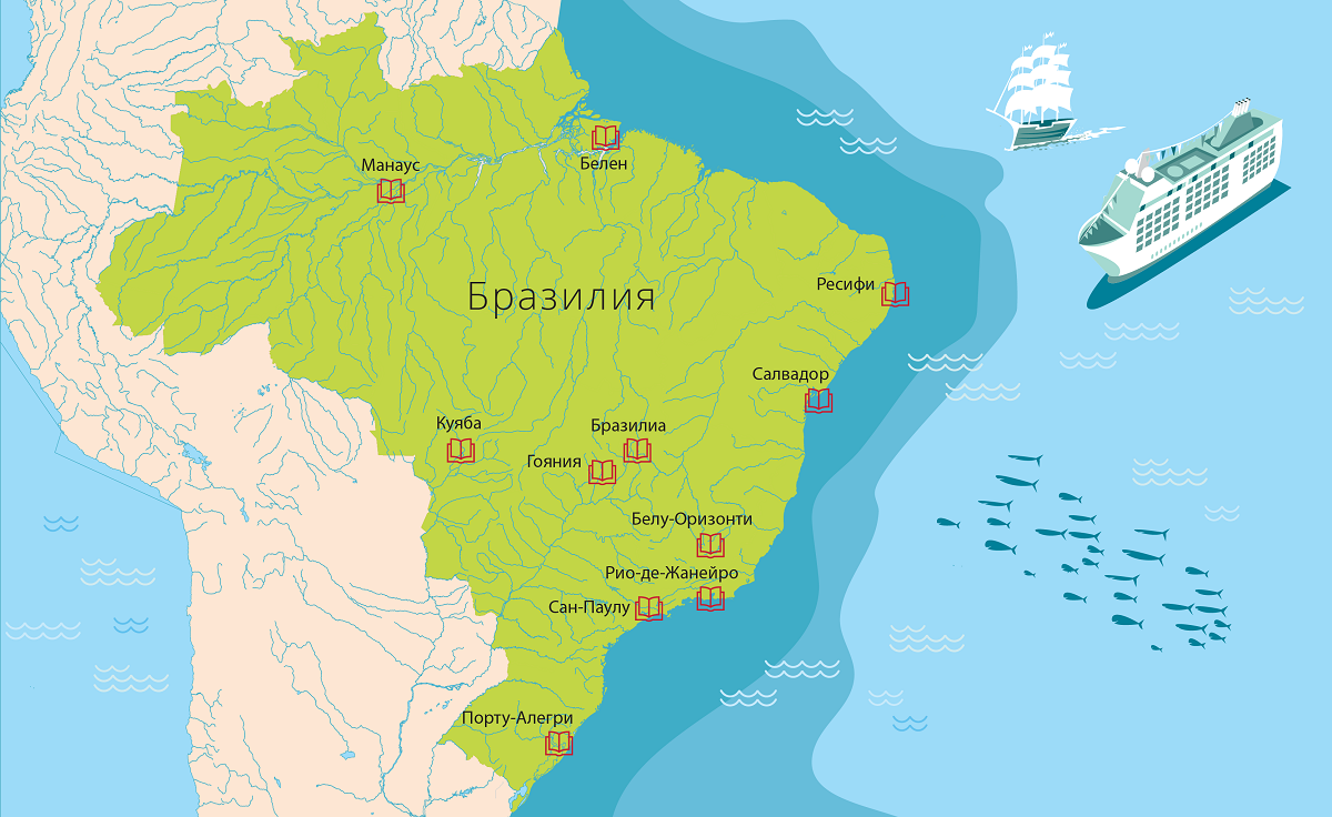 Бразилия на карте. Карта Бразилии географическая. Карта Бразилии с городами. Карта Бразилии для детей.