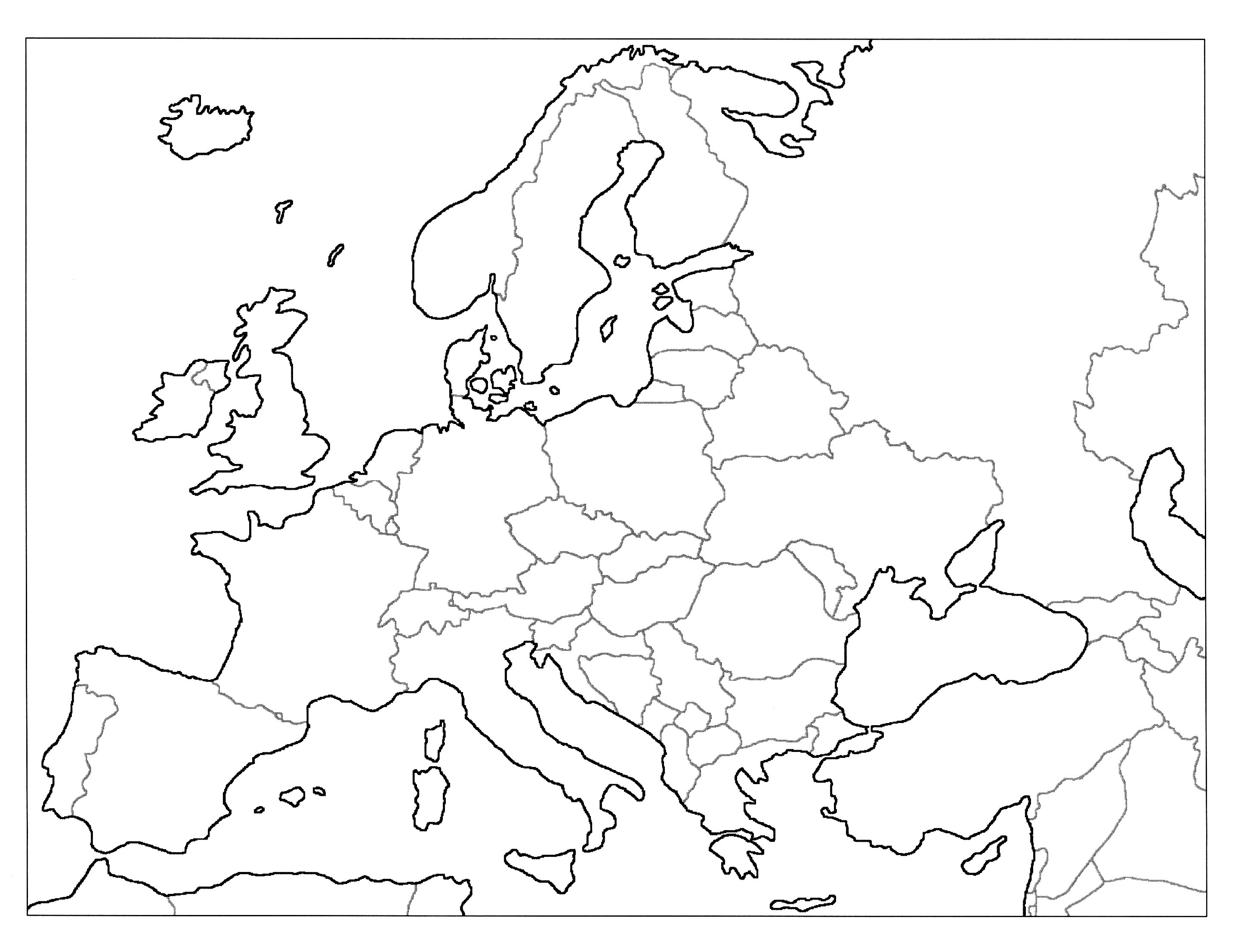 Карта Европы со странами пустая. Карта Европы незаполненная. Политическая карта Европы без названий. Политическая карта Европы без названий стран.