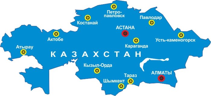 Карта казахстана вектор