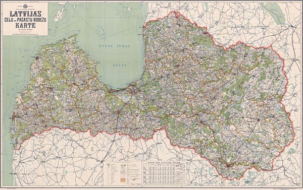 Карта Латвии 1939
