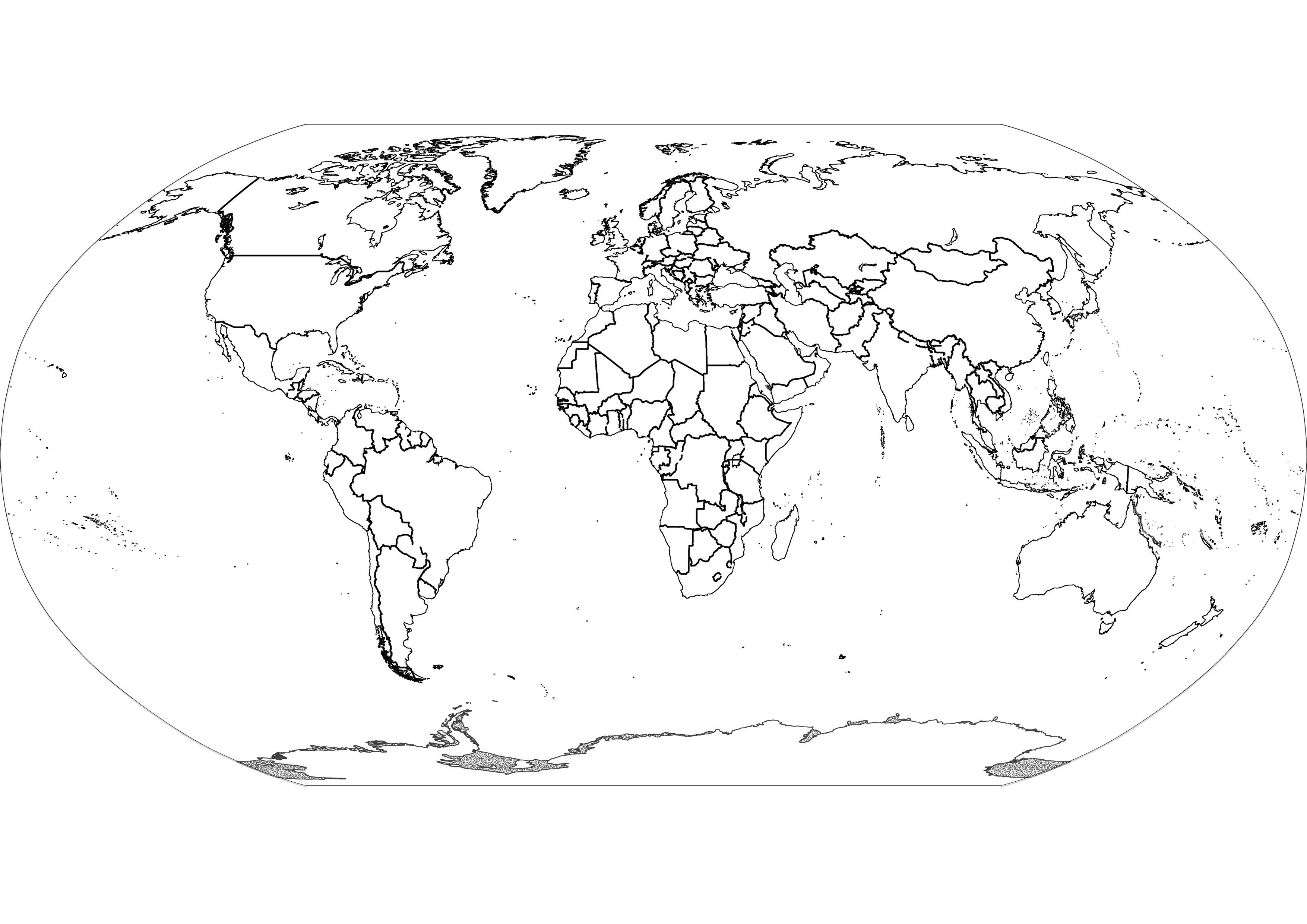 Раскраска Карта Мира