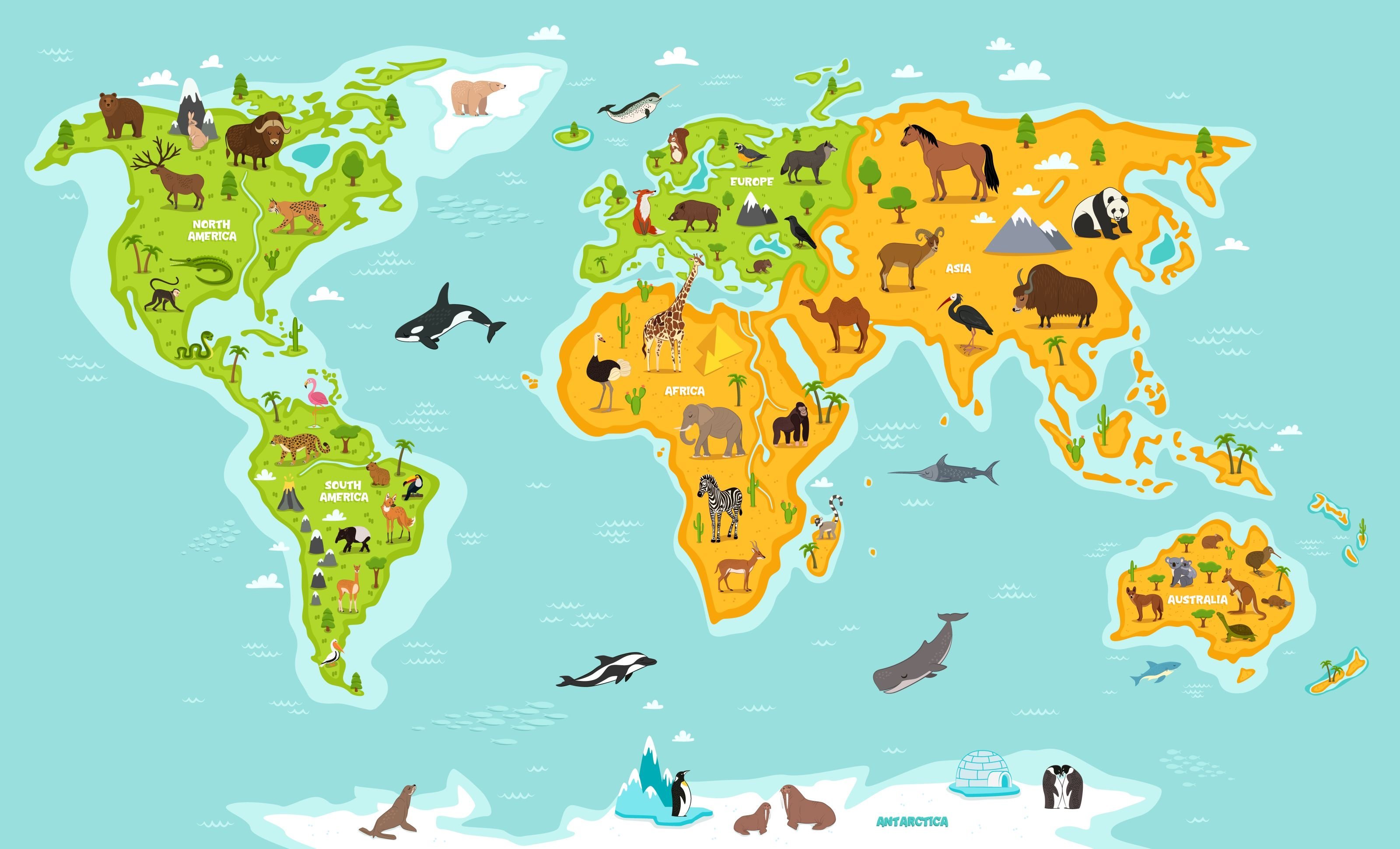 Животные континентов. Места обитания животных. Животный мир карта. Материки на карте с животными. Карту где стола