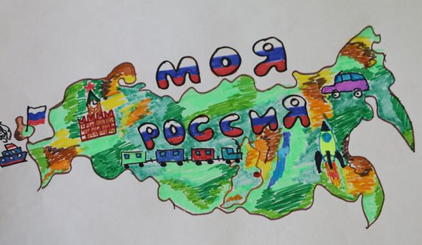 Карта России детские рисунки