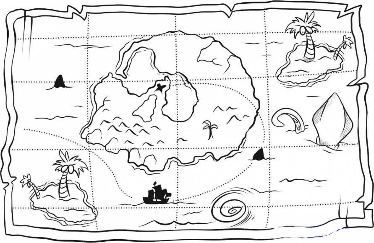 Карта пирата остров сокровищ для детей. Карта раскраска. Карта сокровищ раскраска. Раскраска карта сокровищ для детей.