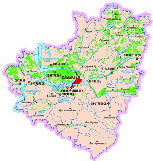 Карта Самарской области