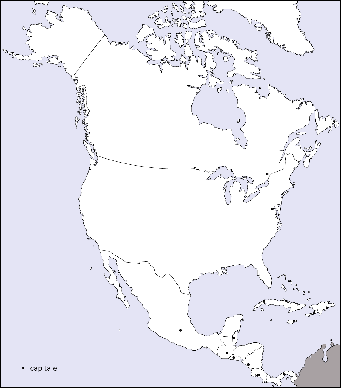 Острова северной америки на контурной карте
