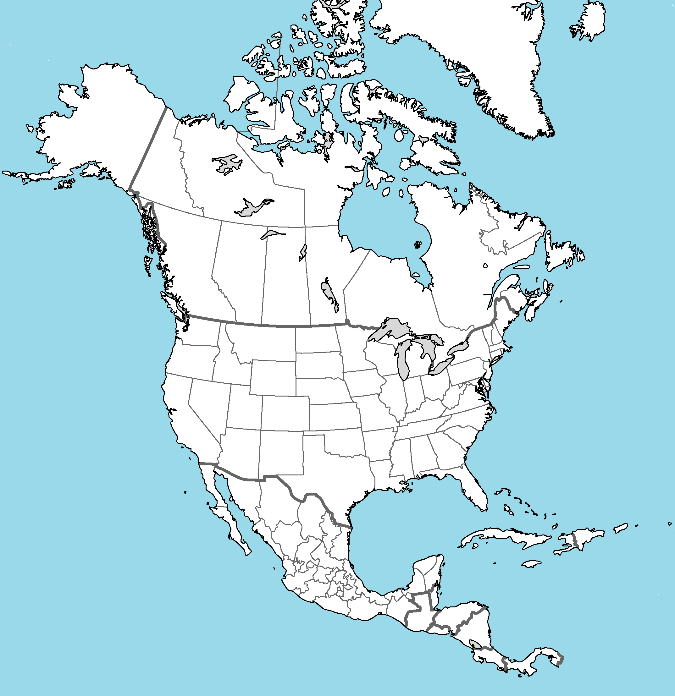 Северная америка работа с картой. Карта Северной Америки для маппинга с провинциями. Контурная карта Северной Америки. Северная Америка Америка. Политическая карта Северной Америки без названий.