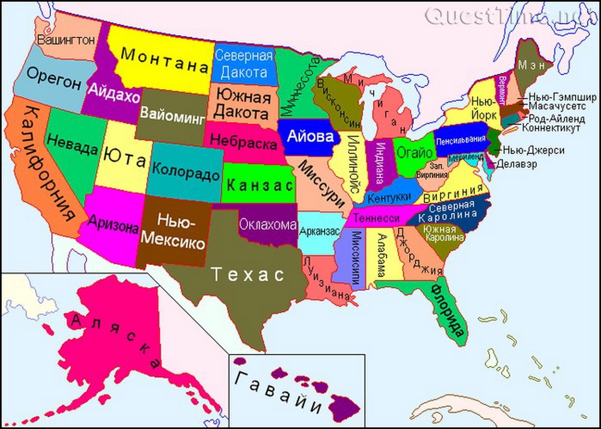 Сша карта штатов