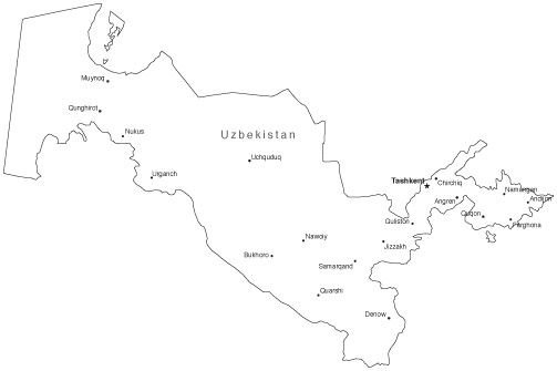 Карта Узбекистана