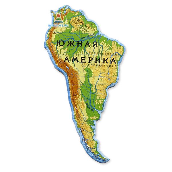 Материк Южная Америка на карте
