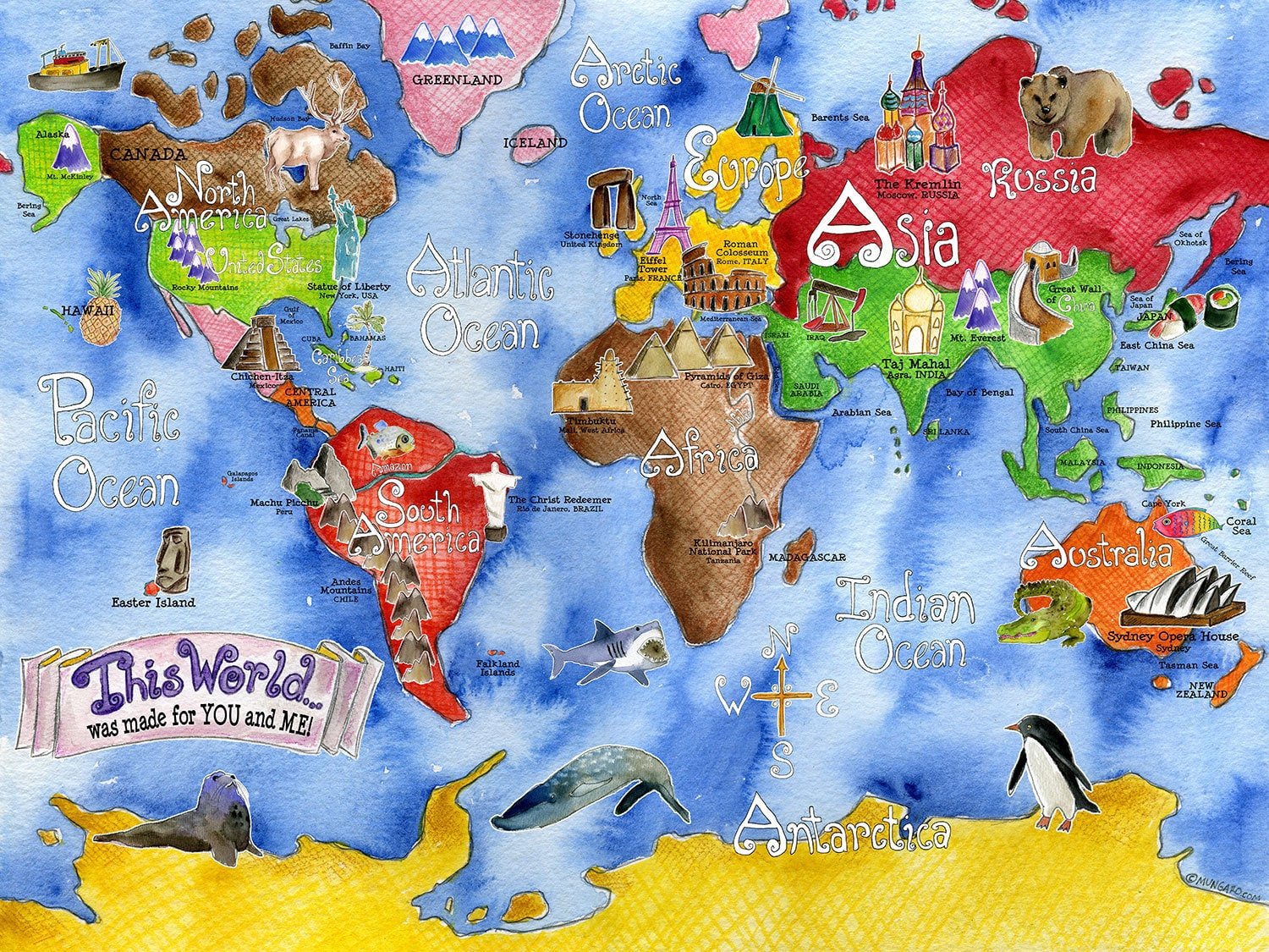 Урок по странам и континентам. Географическая карта для дошкольников. Детская географическая карта. Путешествие по странам и континентам.