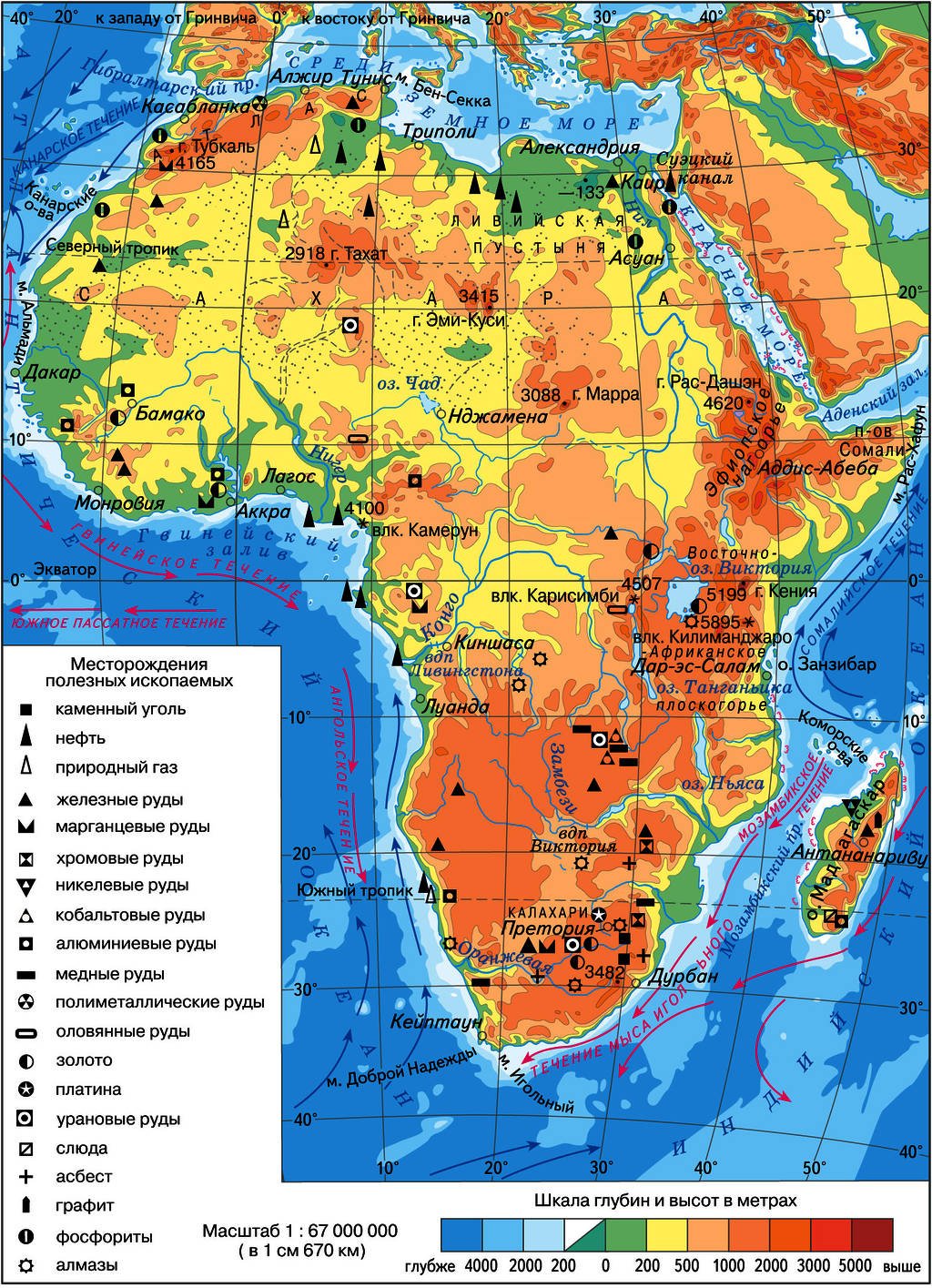 Африка рельеф внутренние воды