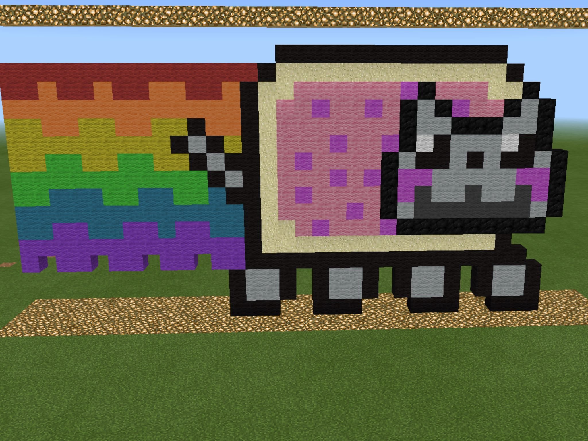 Включи minecraft cat. Нян Кэт. Nyan Cat майнкрафт. Нян Кэт в МАЙНКРАФТЕ постройка. Ням Кэт в Minecraft.