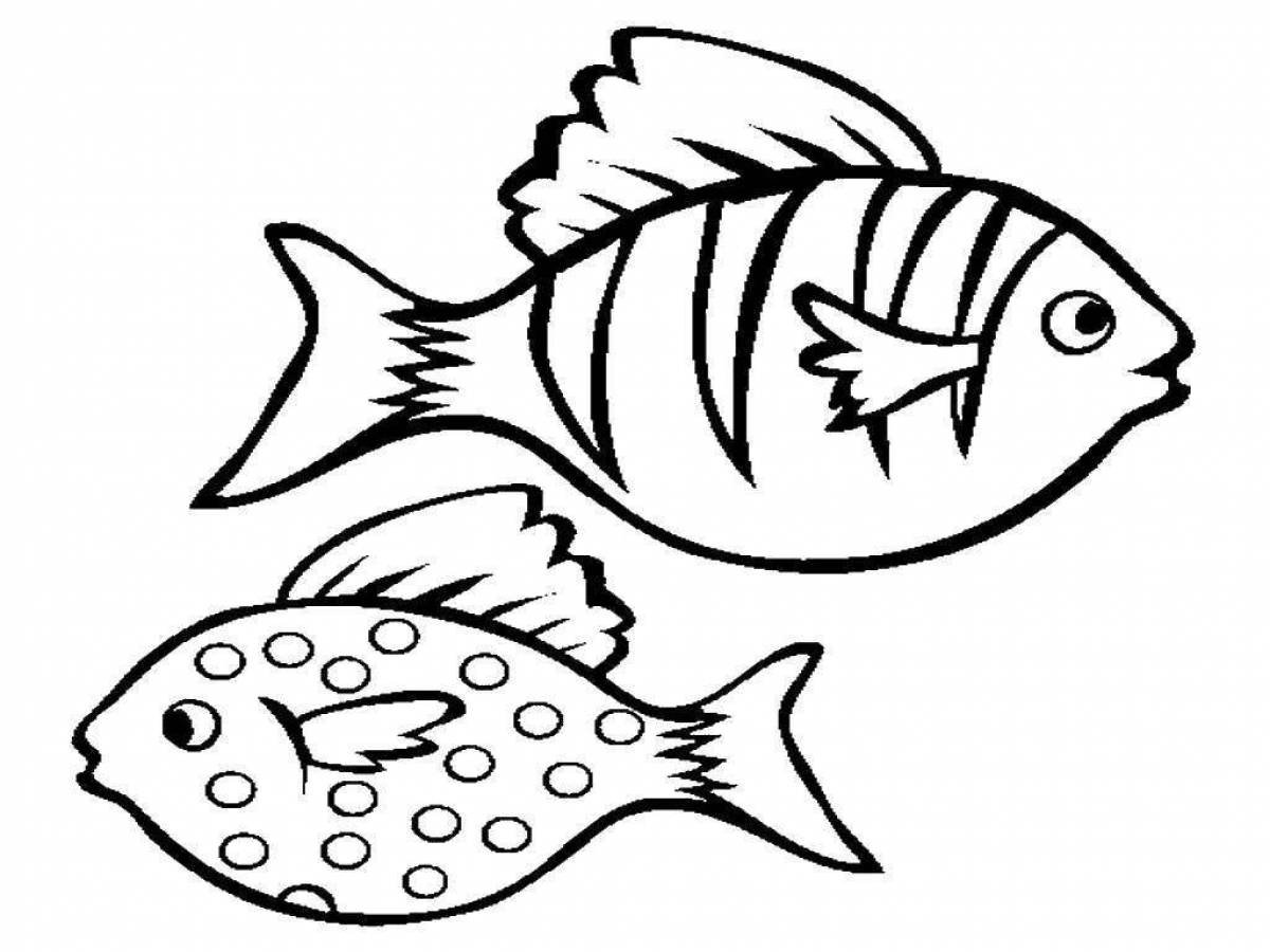 Рыбки раскраски для детей. Скачать, распечатать онлайн бесплатно
