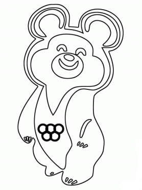 Олимпийский мишка 1980 чб