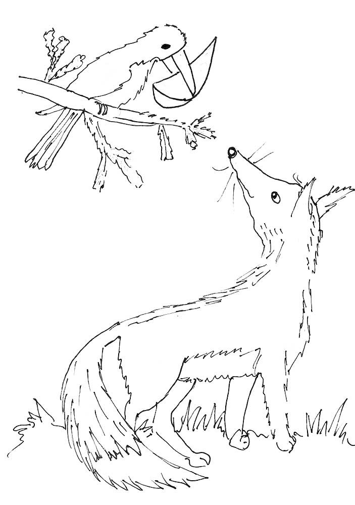 Как нарисовать Детские рисунки к басне ворона и лисица крылова - 30 рисунков для срисовки на тему