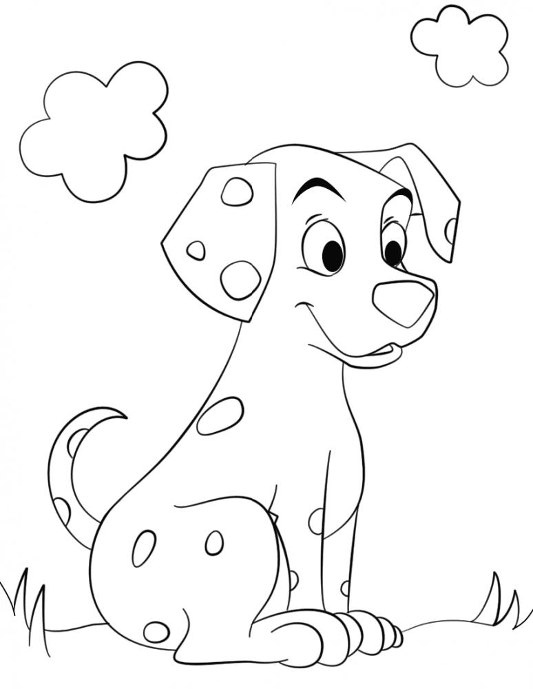 Раскраска онлайн Собака Далматин (Далматинец) бесплатно