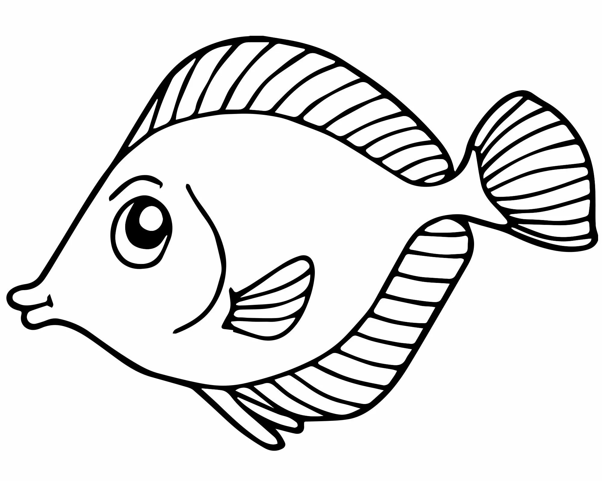 Рыбка раскраска для малышей - 76 фото