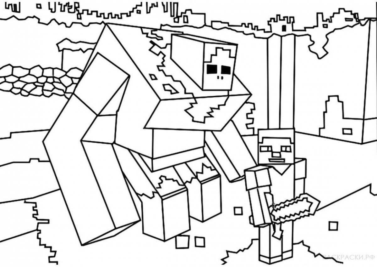 Раскраска Меч Minecraft